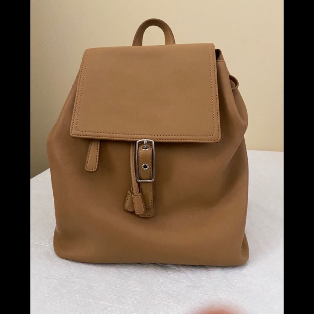 Coach Legacy Tan Leather Drawstring Backpack
